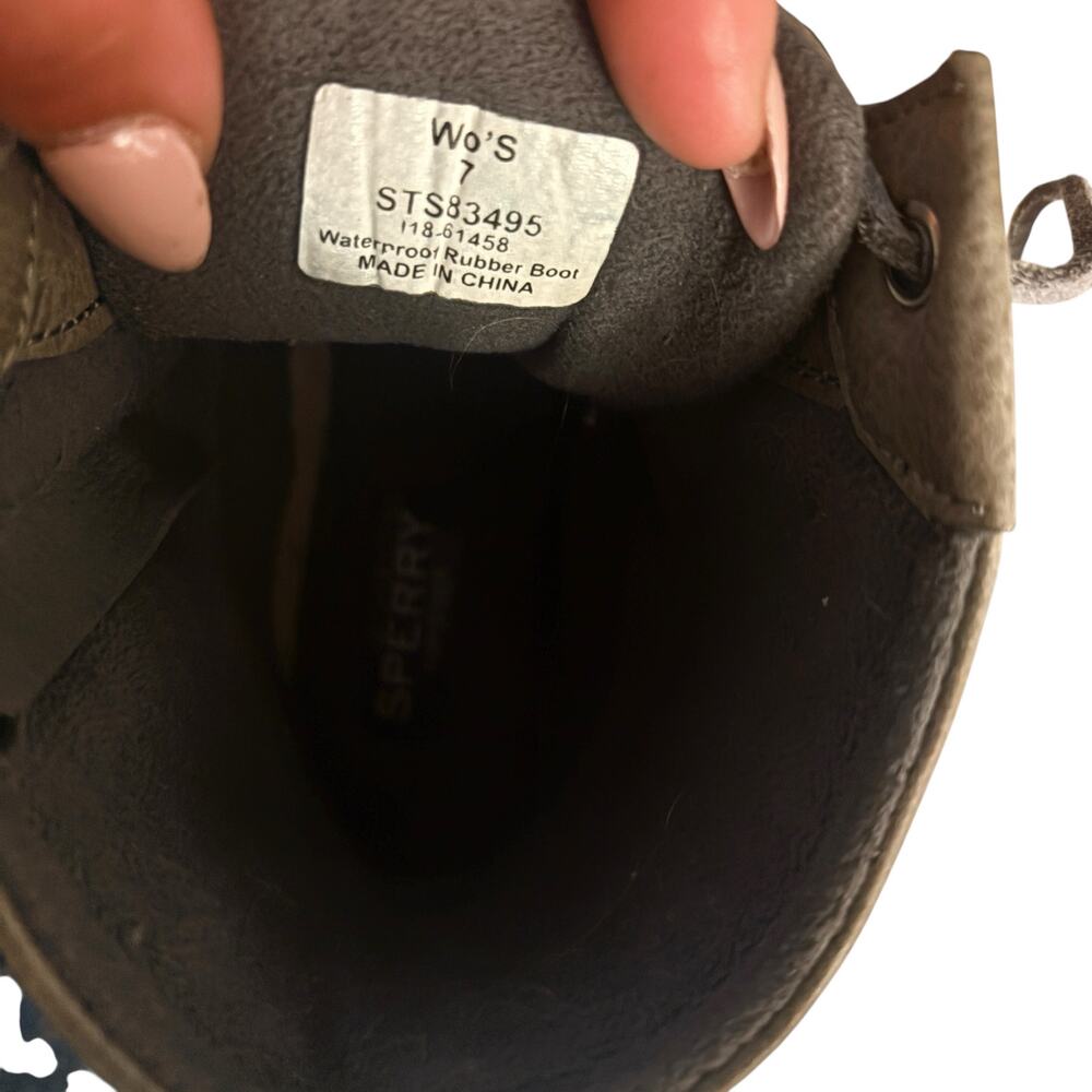 Sperry Women's Saltwater Waterproof Duck Boots Black/Grey Sz 7 - Picture 8 of 10